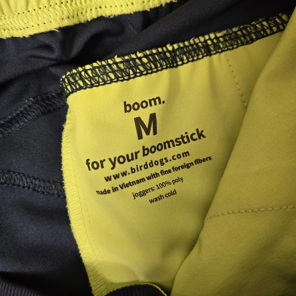 Birddogs Joggers Mens Medium Boom for Your Boomstick Performance Navy Blue